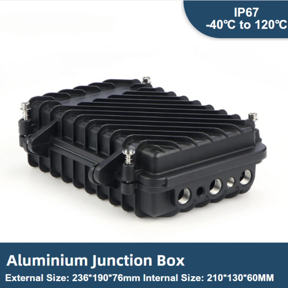 Aluminium Junction Box IP67 Waterproof Polyester Box Amplifier Enclosure Tool Case with Seal Ring Outdoor Electronic Equipment