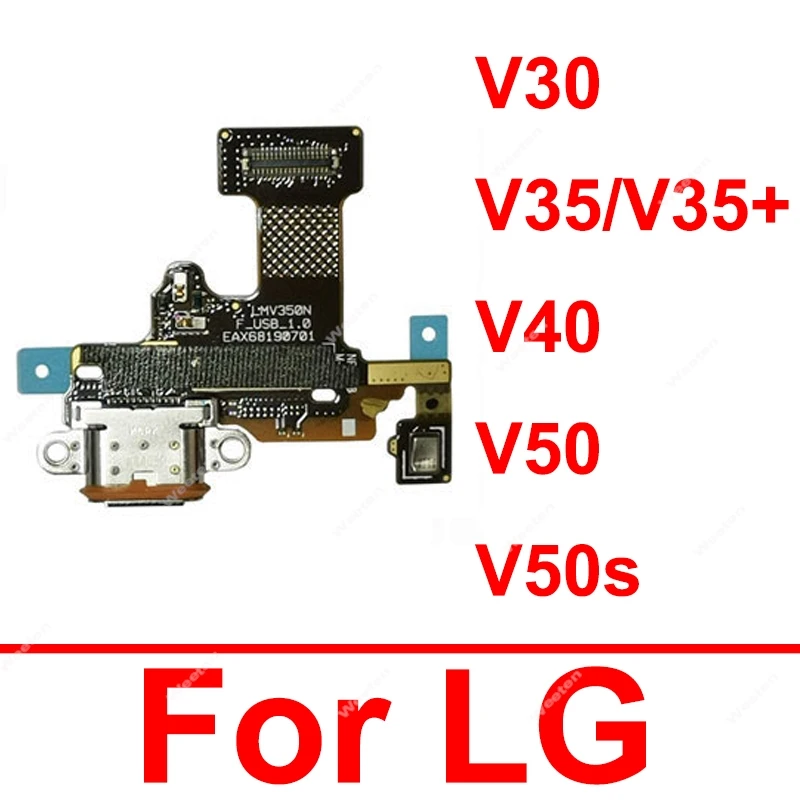 For LG V30 V35 V35 Plus V40 V50S USB Charger Port Flex Cable USB Charging Dock Board with Microphone Connector Flex Cable