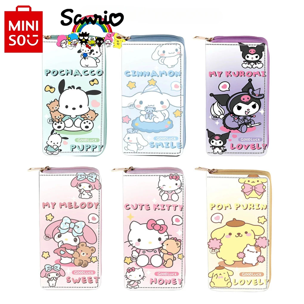 

MINISO 2025 New Women's Wallet Fashionable High Quality Multi Card Storage Wallet Cartoon Large Capacity Credit Card Storage Bag