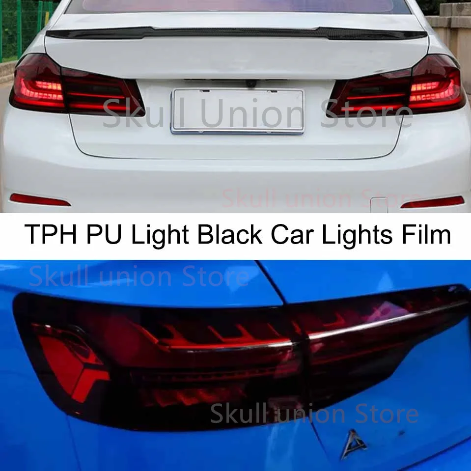 PU TPH anti scratch car lamp headlight film light Black color change headlamp protective Tint film fog light taillight films