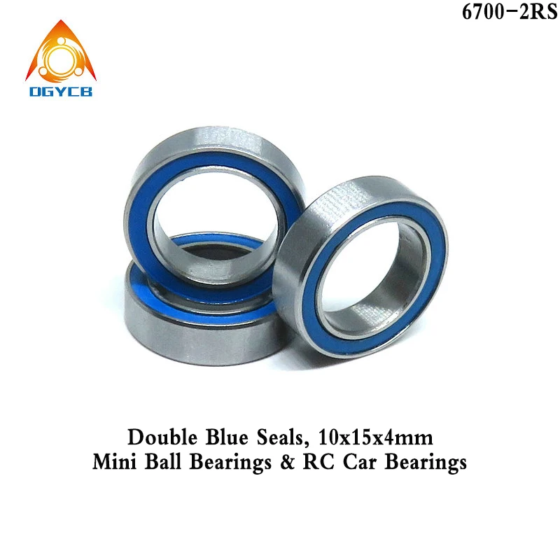 10pc 6700 2RS 10x15x4 mm Miniature Thin Section Bearings 6700RS ABEC3 10 15 4 Blue Seals Model Bearings 10*15*4 RC Bearing