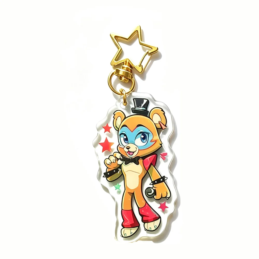 for FNAF Vanny Glamrock Bonnie Glamrock Freddy Roxanne Wolf Acrylic Keychain Q Version Cute Festival Gift Backpack Accessories
