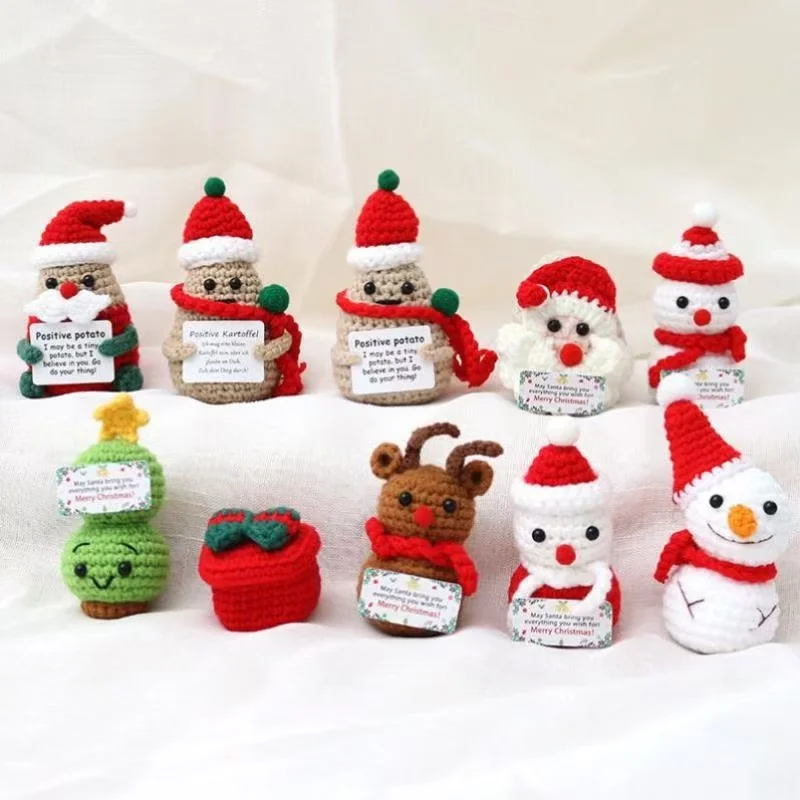 Christmas Crochet Dolls Emotional Support Doll Handmade DIY Knitted Christmas Gift 2025 Home Room Decoration Snowman ornament