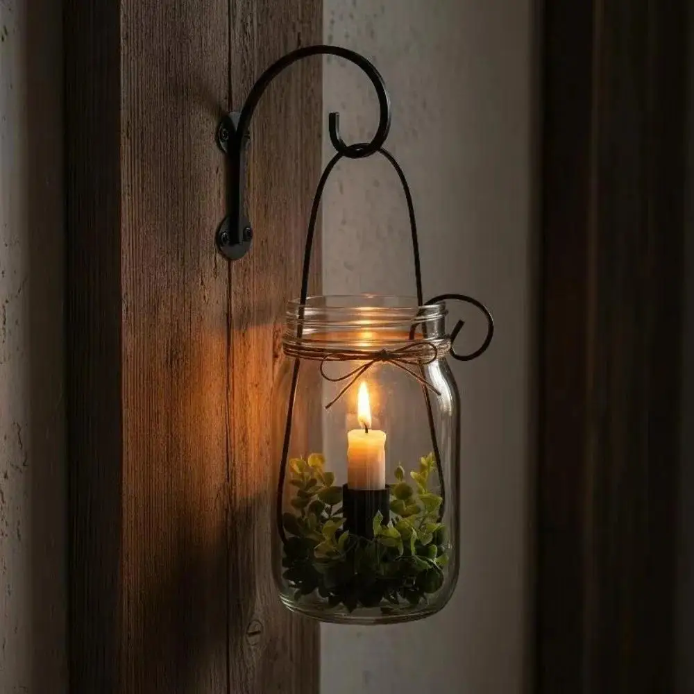 2pcs Vintage Wall Mounted Candle Holder Rustic Candle Display Rack Candle Sconce Indoor Display