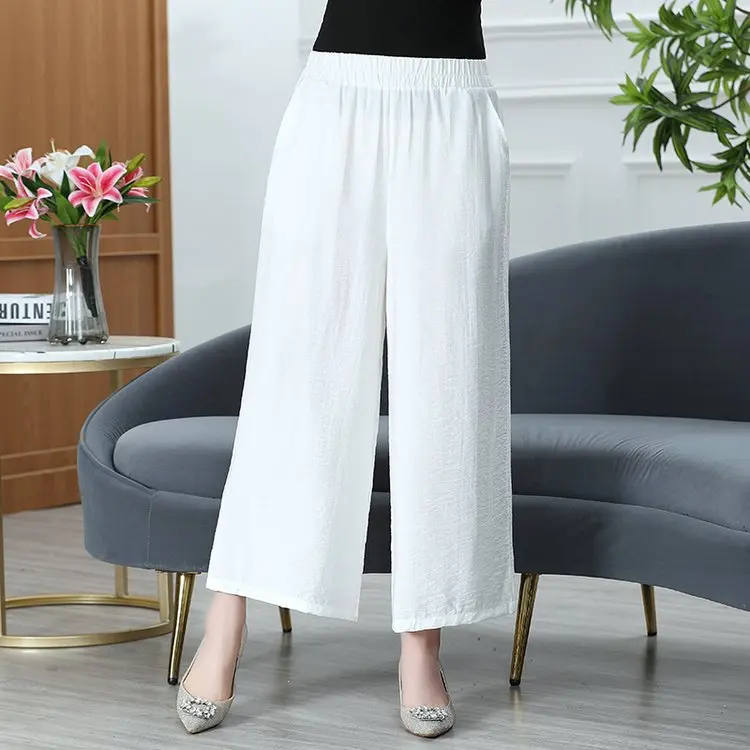 Matching8818 white wide-leg pants