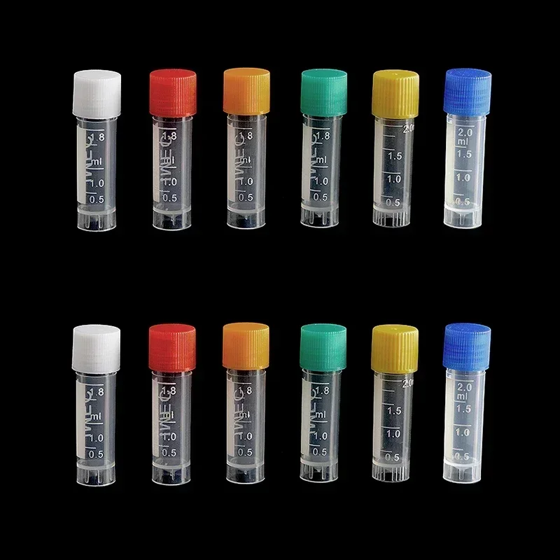 

1.8ml cryotube 2ml frozen storage pipe screw mouth leak proof storage tube plastic tube with scale plastic bottle 100pcs/bag