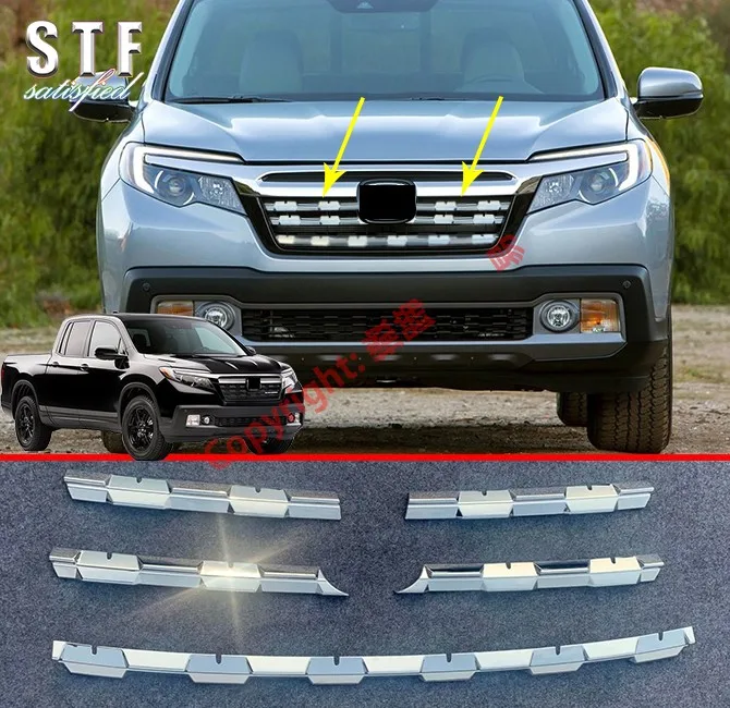 

ABS Chrome Front Grille Around Trim For Honda Ridgeline 2016 2017 2018 2019 Car Accessories Stickers