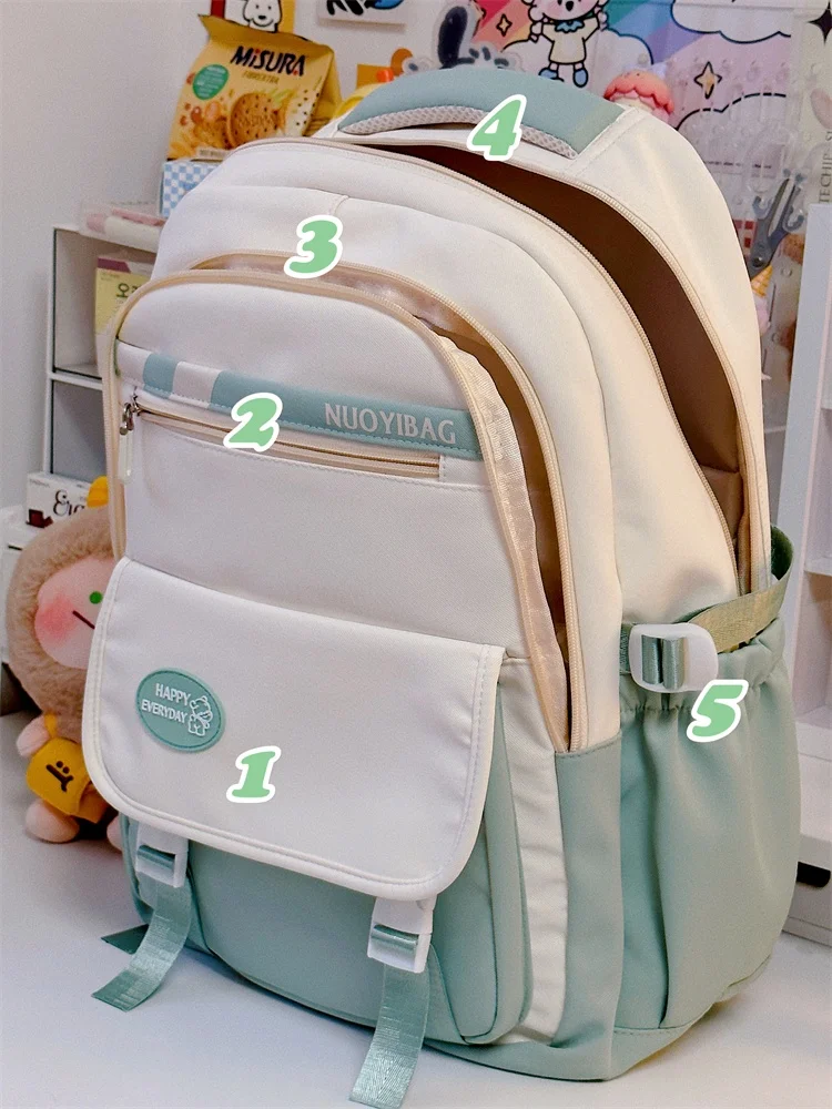 大容量スクールバッグ バパ スイート カレッジ スレ デュアル ショルダーバッグ 中学生・高校生向け キュート フレ フォレスト シ...