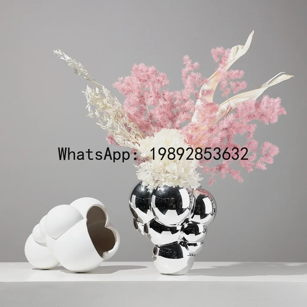 Resin Handicrafts Abstract Bubble Flowerpot Flower Vase Flower Arrangement Accessories Geometric Sphere Home Decoration
