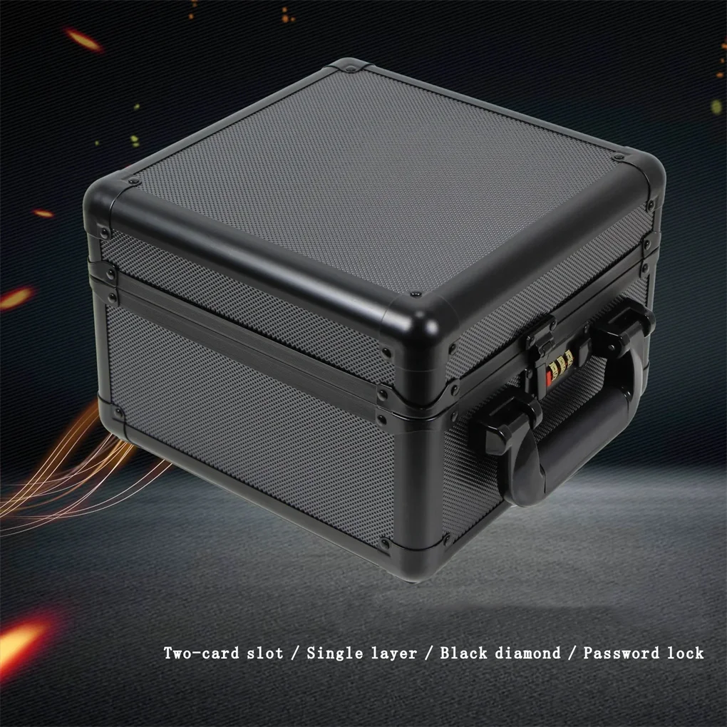 2 Slot Single Layer Aluminum Tool Box For PSA Graded Black Diamond Sports Trading Cards Storage Collector Organizer