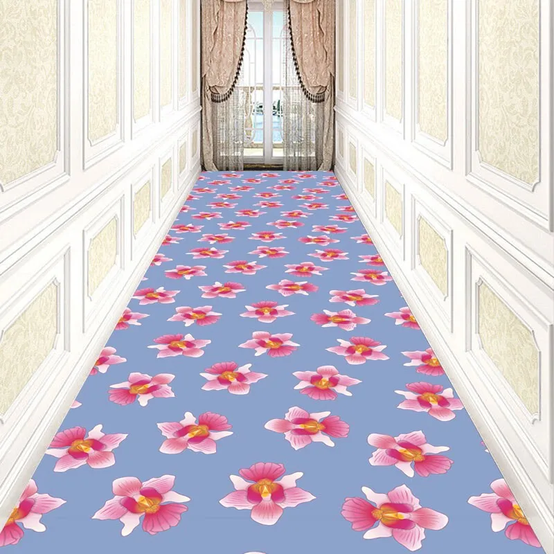 Reese Vanda Long Lobby Lint-free Carpet Washable Flower Rug For Corridor Hall Hallway Decor Corridor Aisle Party Wedding Veranda