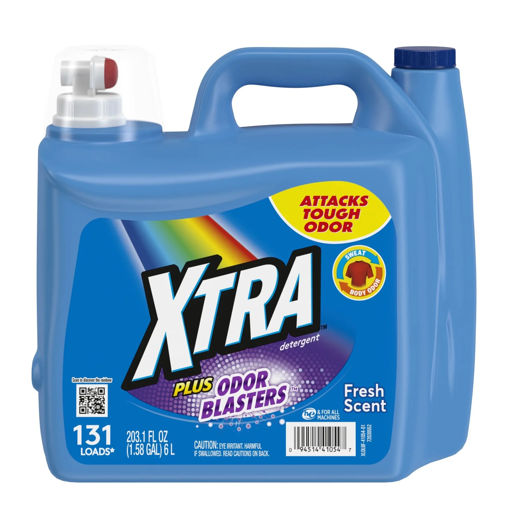 

XTRA Laundry Detergent Liquid Plus Odor Blasters, 131 нагрузка, 203,1 жидких унций