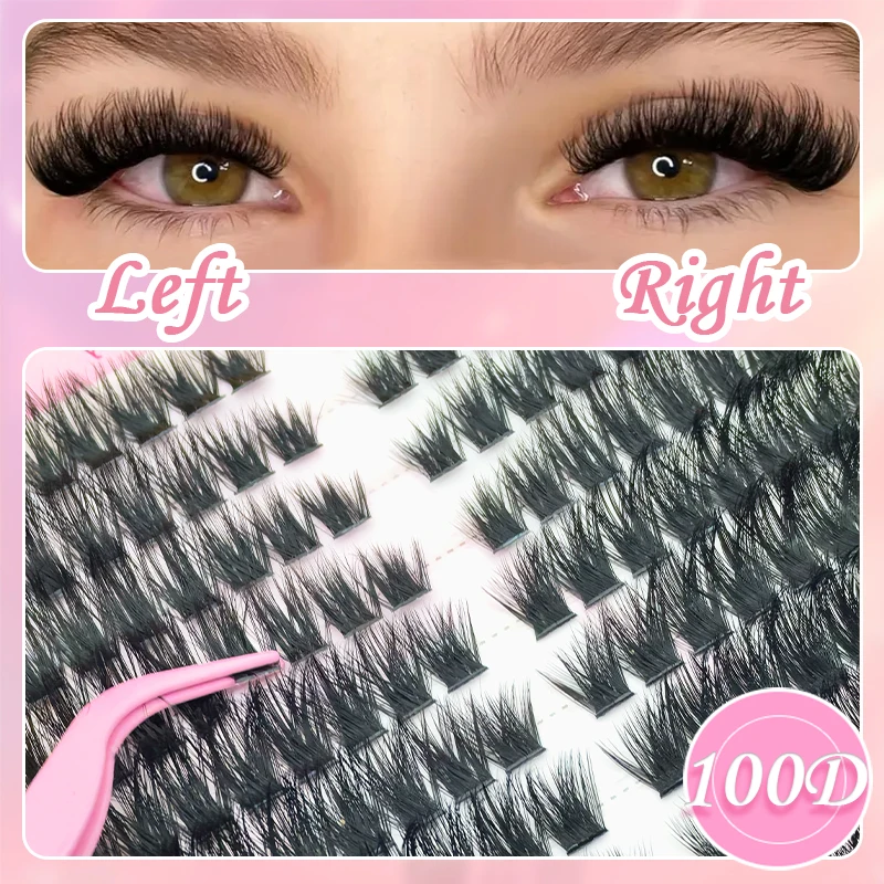 رموش صناعية فردية 80D D مجموعات رموش مجعدة مع ملاقط وغراء عين القطة عيون درامية رقيق، سميك للغاية مريح #5