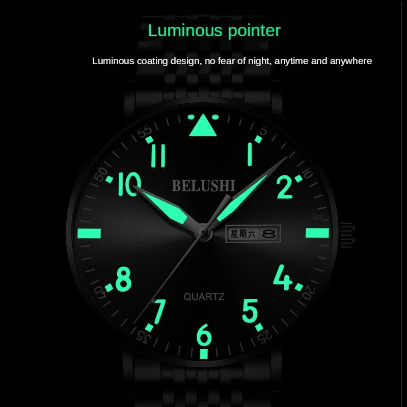 2025 летние новые мужские часы, деловые повседневные кварцевые часы, водонепроницаемые, модные часы со стальным ремешком и датой недели