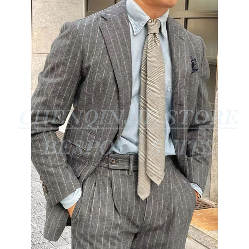 

Luxury Men's Suits 2 Piece Jacket Pants Customzied Single Breasted Notch Lapel Slim Fit Male Clothing Business Outfits Costume