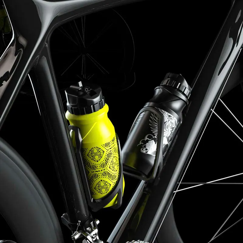 ENLEE 650ml Bicycle Water Bottle Food Grade Sports Fitness Running Riding Camping Hiking Kettle Leak-proof Bike Bottle Cage