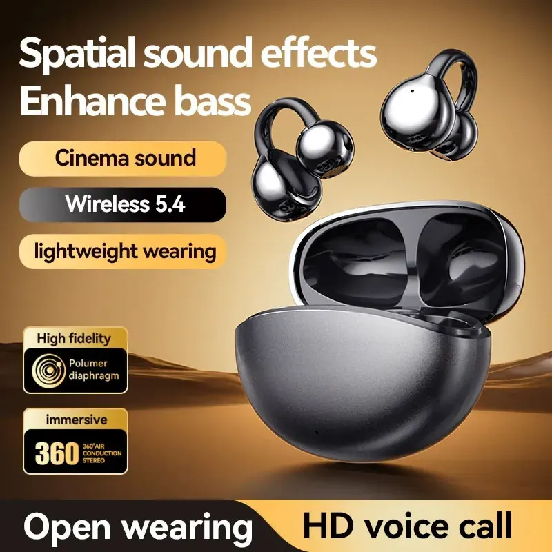 

UNCJC Wireless Earbuds Clip-on Headphone Open-Ear Bluetooth Earphone with Mic