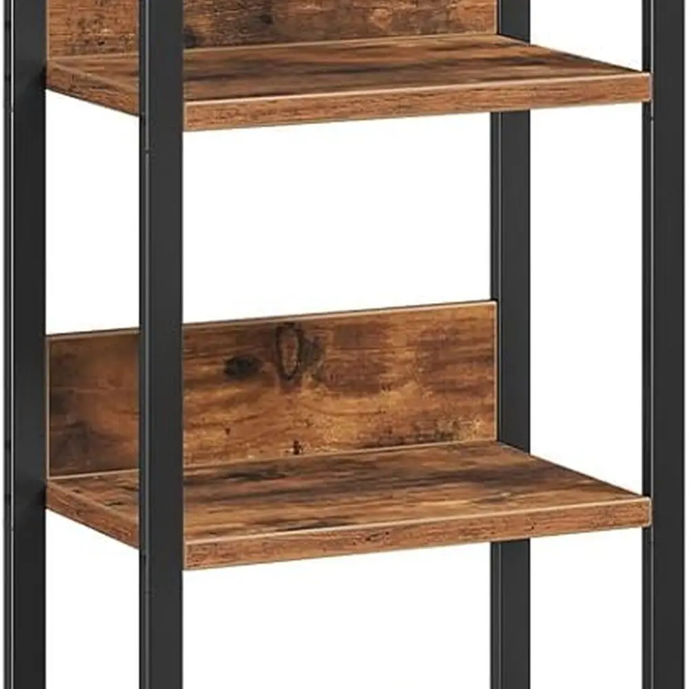 

Книжный шкаф с 6 полками и ящиком, компактное хранилище для небольших помещений, подходит для гостиной, спальни, кабинета, кухни, коричневого цвета в деревенском стиле