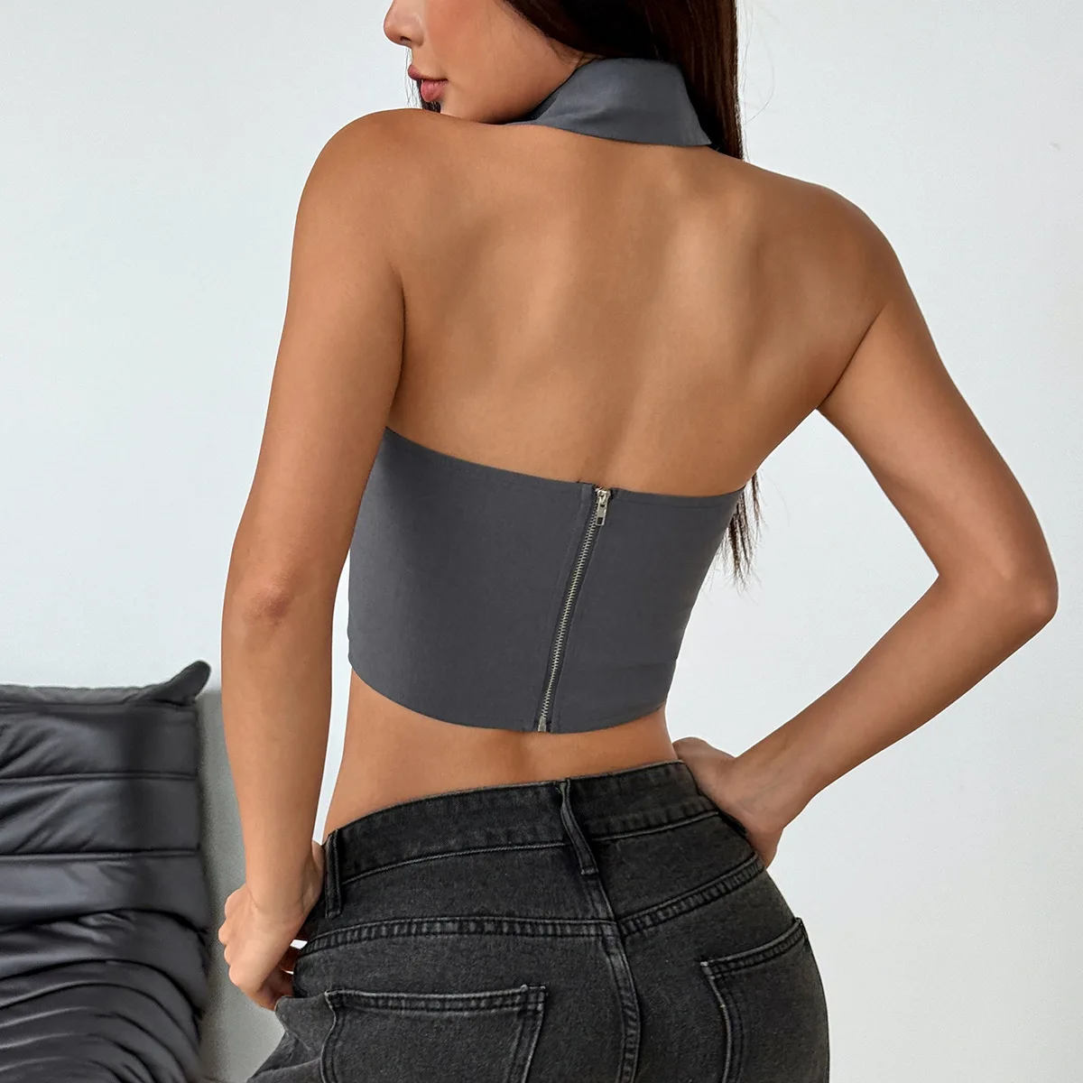 Bare Shoulde Crop Tops with Leopard Neck Tie Vest High Street Corset Top Women Sexy Slim Camisole Bustier Club Party Y2k Clothes