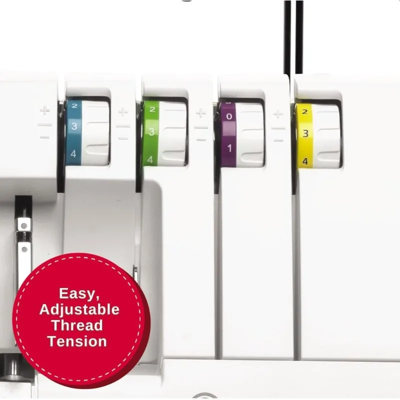 S0100 إطار معدني مع مجموعة ملحقات |   آلة الأوفرلوك مع 6 غرز مدمجة، سعة 2-3-4 خيط، قابلة للتعديل