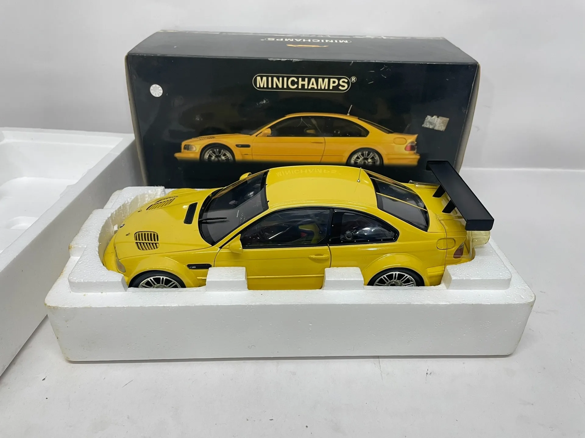 Minichamps 1:18 M3 GTR Street 2001 Yellow Simulation Limited Edition All Open Alloy Metal Static Car Model Toy Gift