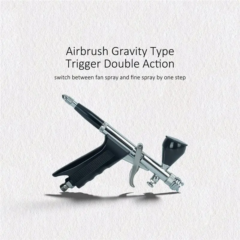 AB15-Vielseitiges, doppelt wirkendes Airbrush-Set, Sprühgerät, geeignet für Kunst, Make-up und Kuchendekoration