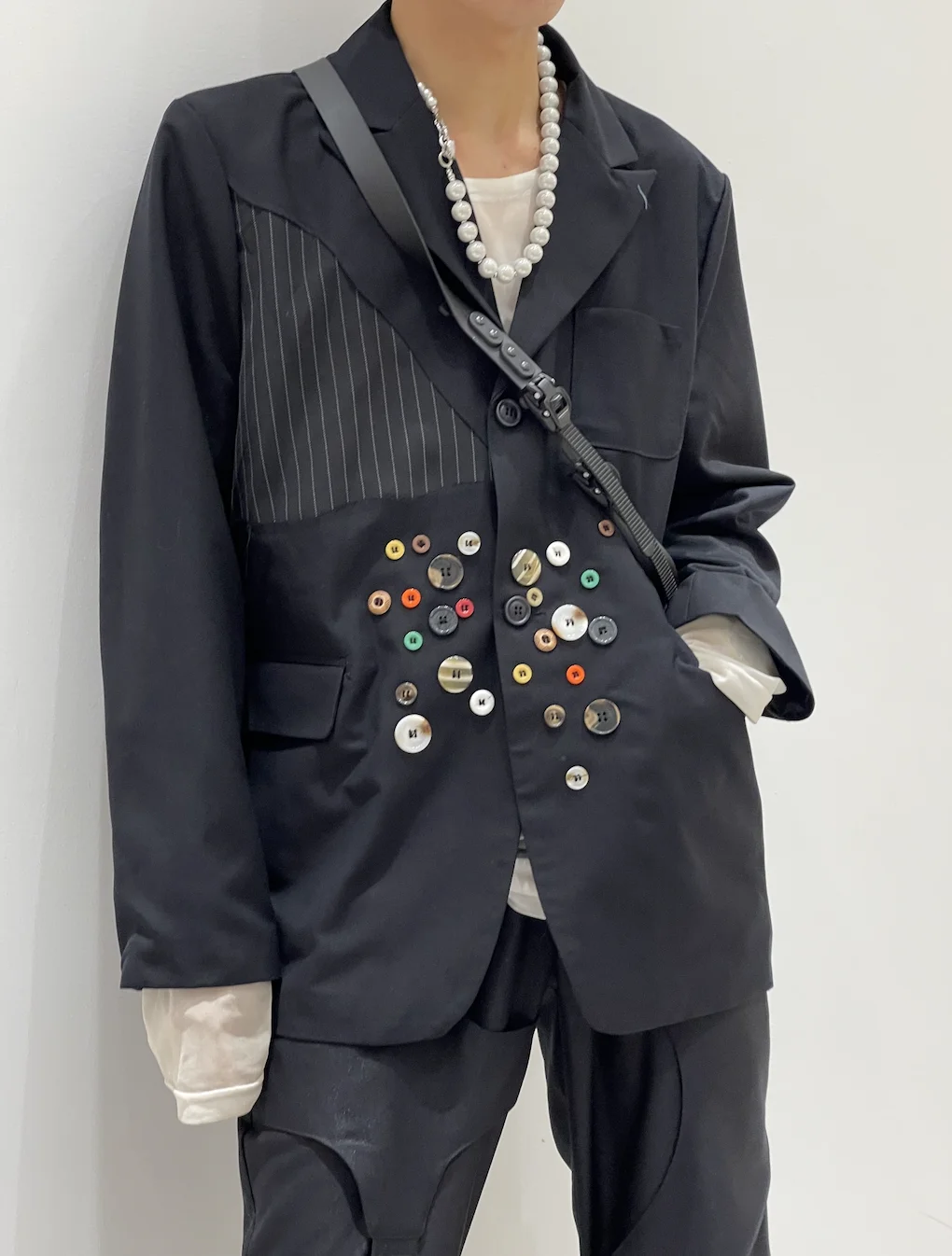 Men's Autumn Winter Slimming Flip Collar Suit Jacket Lightweight Loose Style Long Sleeve Two Button Single Row Tourist Wear