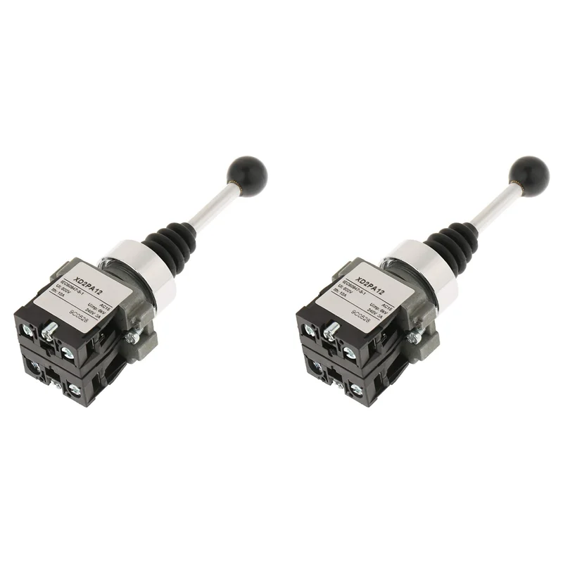 

ABAE-2X Джойстик-переключатель XD2PA12 AC3000V Крестовой переключатель Двойной самоблокирующийся переключатель 2 однорычажные переключатели