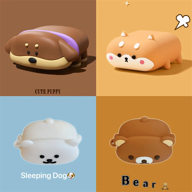 Funda pour Apple Airpods 4 mignon chien d'attente chiot étui Airpods 1 2 3 Pro 3 étui pour écouteurs chiot sans fil charge casque couverture