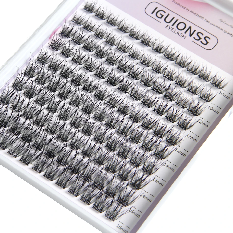 IGUIONSS Lash Clusters DIY Eyelash Extensions 120 Clusters Lashes 10-16mm 10 Styles C D dd Curl Individual Lashes