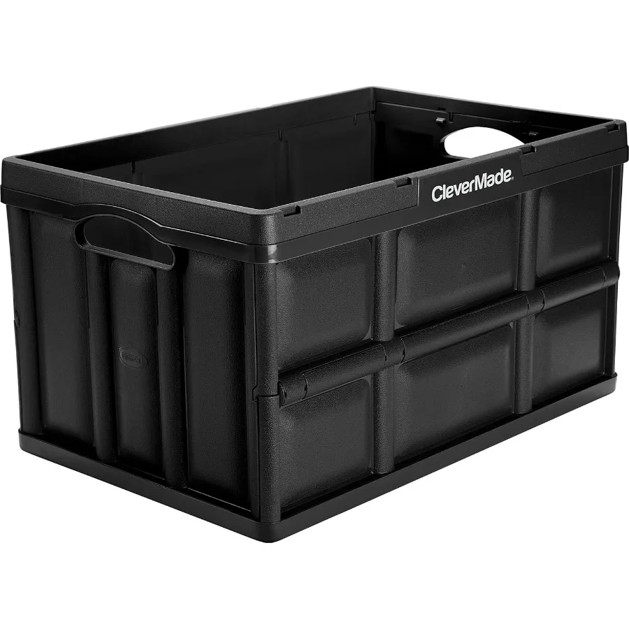 

Складной контейнер для хранения объемом 62 литра, прочная корзина-ящик черного цвета для дома, офиса, гаража