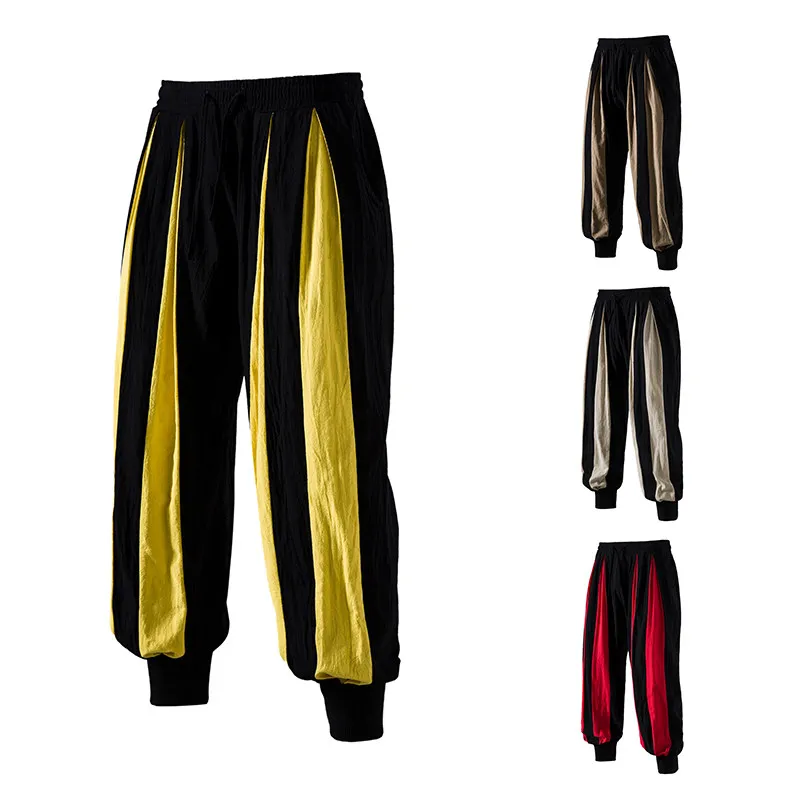 Pantalones Casuales de Color Amarillo Goku con Diseño de León, Pantalones Deportivos Ajustados de Kung Fu para Hombre, Talla Grande