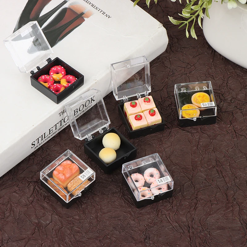 1pc 1:12 Dollhouse Mini Resin Dessert Cake Food Model Toy Dollhouse Kitchen Food Scene Model DIY Dollhouse Decor Accessories