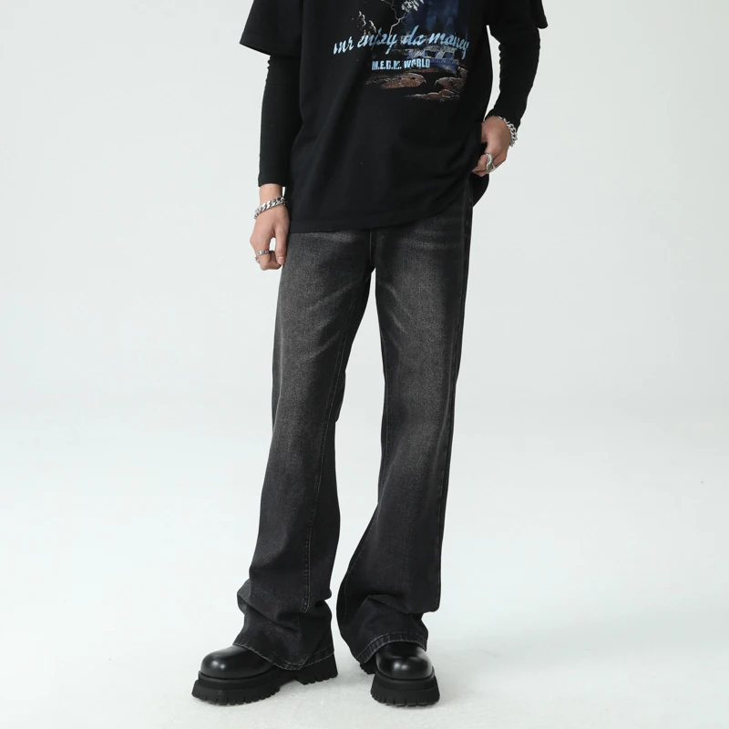

2024 Spring Autumn Men's Pants Baggy Jeans Loose Wide Leg Pants Fashion Floor Sweeping Pants Denim Trousers Men's Clothes