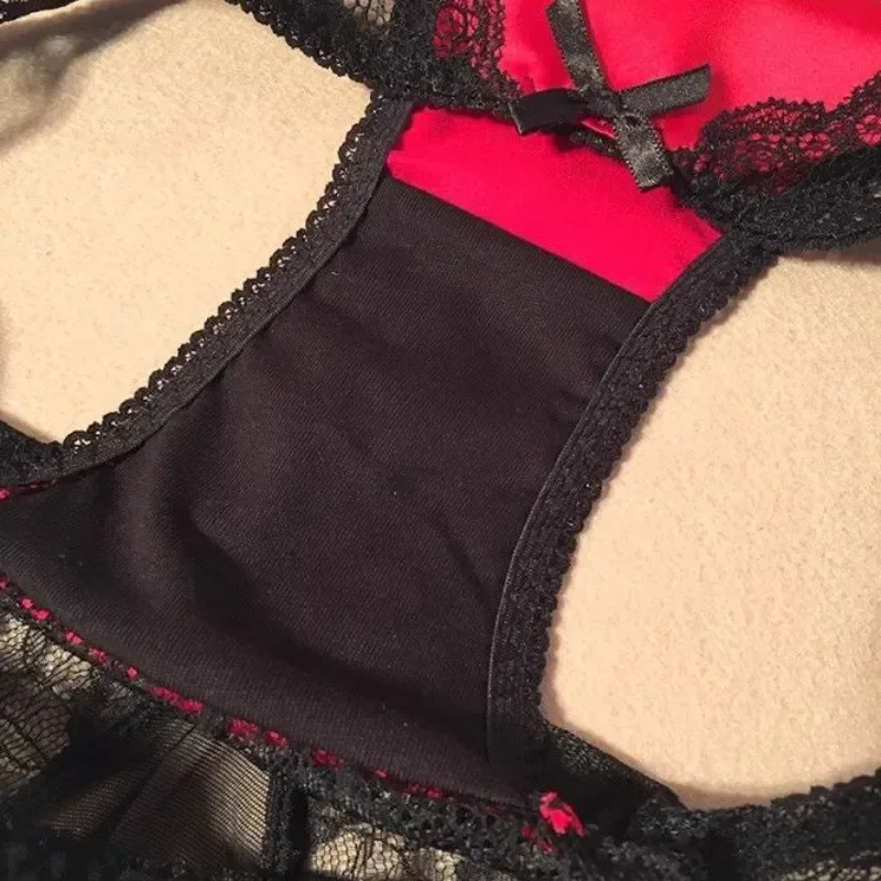 Sexy French Style Satin Brief Elegant Lace Underwear Pure Cotton Crotch Breathable Ladies Triangle Panties New Women 2024