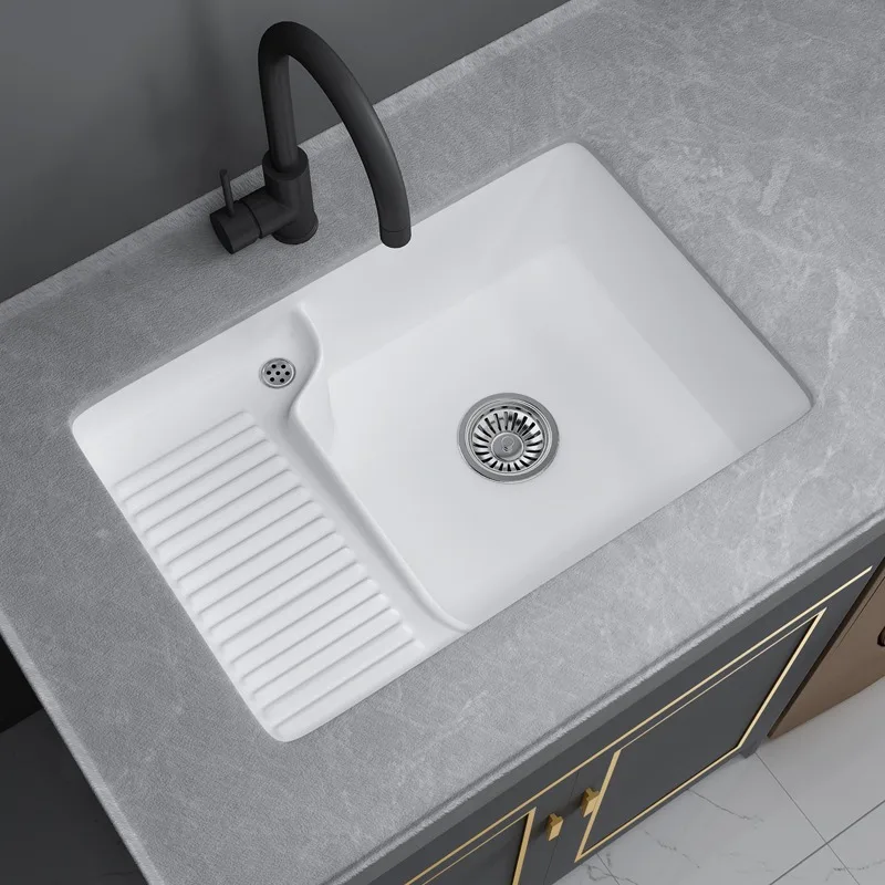 

Balcony Ceramic Square Drop-in Sink Laundry Basin Sink Washboard Inter-Platform Basin Laundry Tub