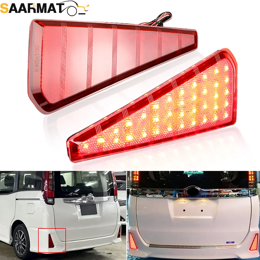 

2Pcs LED Car Rear Bumper Reflector Light for Toyota NOAH VOXY 80 Series Fog Warning Light Accessories Daylight Turn Signals