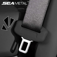 SEAMETAL 2pcs Car Seat Belt Buckle Covers Anti Scratch Silicone Protector Case Auto Seat Belt Buckle Protection Soft Decor Cover