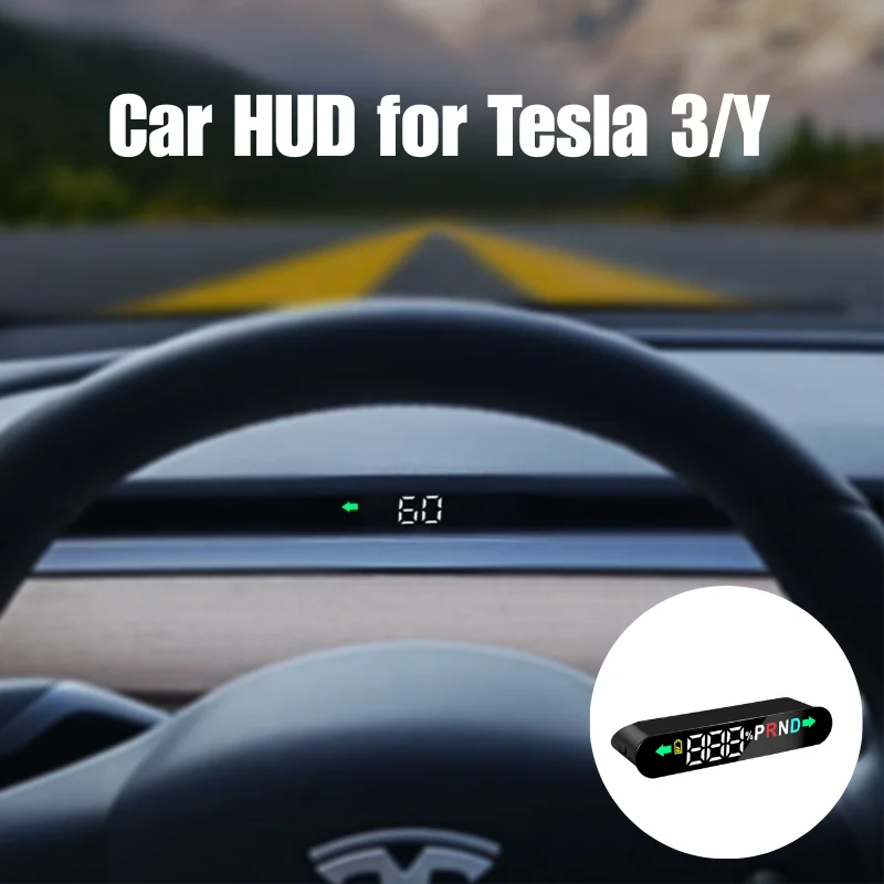 

Автомобильный HUD для Tesla Model 3/Model Y HD ЖК-электронный спидометр Водонепроницаемый проекционный дисплей для автомобильных аксессуаров