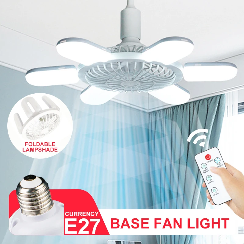 ventilador de teto com soquete fan light e27 apto para casa sala de estar quarto cozinha frio refrigeracao 01