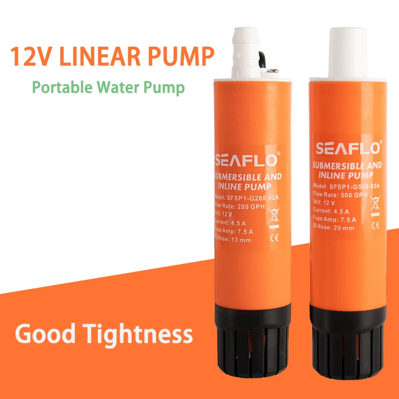 

SEAFLO Portable Linear Pump 200/280/500GPH Water Pump For RV Yacht Submersible Pump Oil Pumps Bomba De Agua 12V DC Pompe à eau