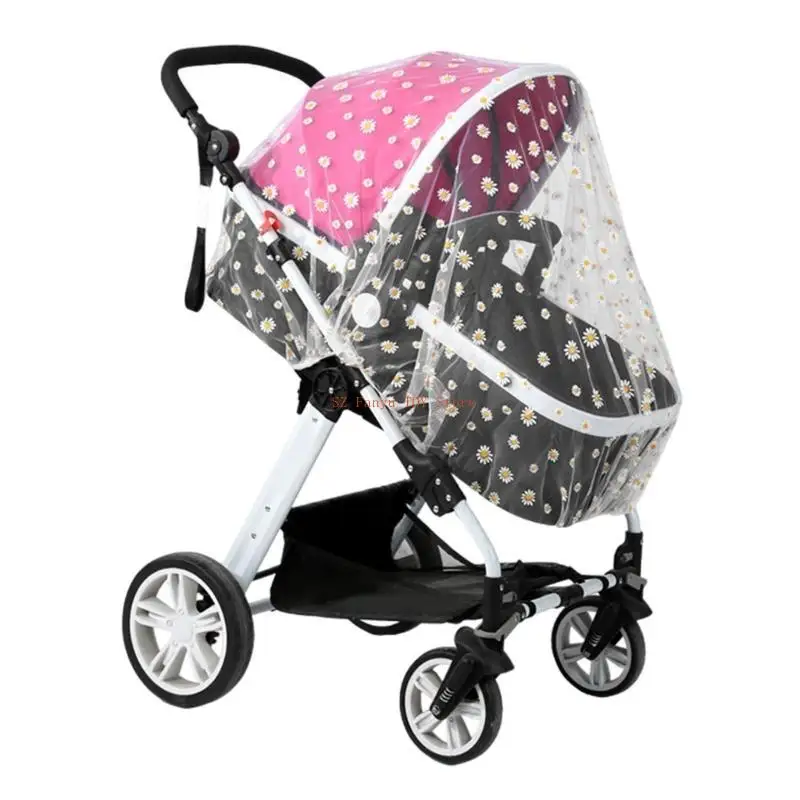 96GC Infant Stroller Fly Guard with Fine Mesh Embroidery for Hot Weather