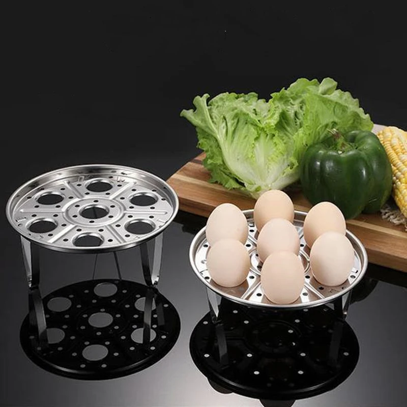 7 Holes Pressure Cooker Rice Steamer Three Feet Pot Steamed Egg Rack Stainless Steel Food Holder Steaming Grid Kitchen Utensils