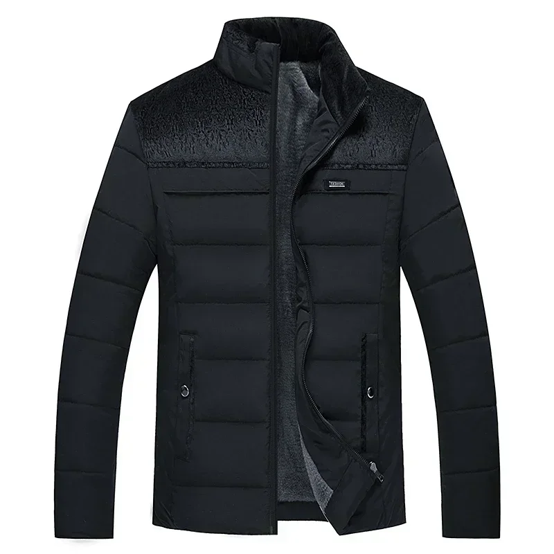 Winter Herren Plüsch verdickt Parkas Stehkragen Jacke Mode Herren Parker Mantel warmen dicken Reiß verschluss Mantel gepolsterten Mantel für Männer