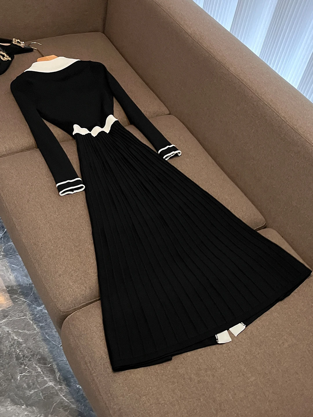 Ele محبوك طويل Sve مطوي سليم صالح الدكتور Faionable الخريف الشتاء جديد Sle جولة Ne زر واحد Ci تخفيف...