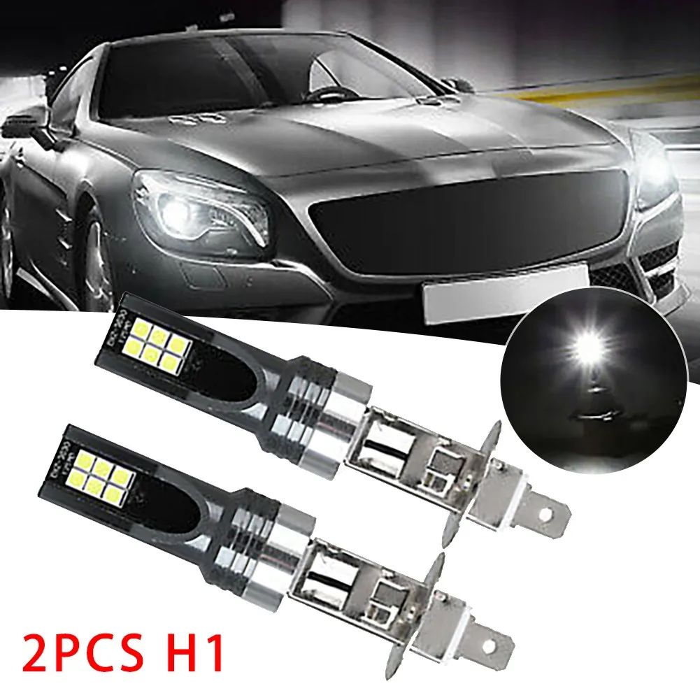 2Pcs H1 Car Fog LED Bulbs Light 14000LM 6500K High Low Beam Bulbs Lamp Auto Headlight Conversion Kit High Power IP68 Waterproof