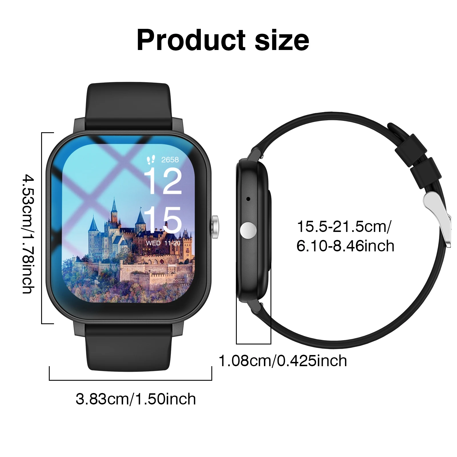 HD Display Smart Watch-Wireless Calls,Custom Wallpapers,Android/iOS Compatible.Fitness,Alerts,Music Control.StylishforAll