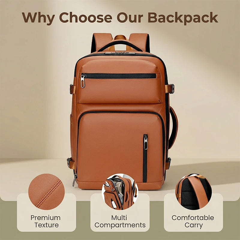 

Вместительная деловая дорожная сумка для ноутбука, мужская сумка через плечо, расширяемая дышащая рюкзак-трансформер.