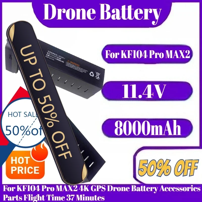 

KF104 MAX 11.4V 8000mAh Battery For KF104 Pro MAX2 4K GPS Drone Battery Accessories Parts Flight Time 37 Minutes