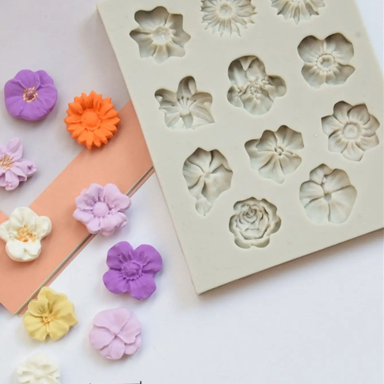 Sunflower Rose Flowers Shape Silicone Mold Cake DIY Decoration Chocolate 3D Mould Tools